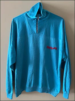 Pullover: Blue with Logo (front) - 1986
